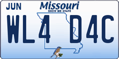 MO license plate WL4D4C