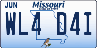 MO license plate WL4D4I