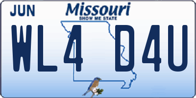 MO license plate WL4D4U