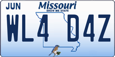 MO license plate WL4D4Z