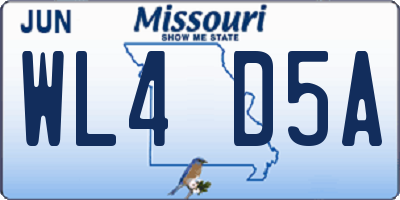 MO license plate WL4D5A
