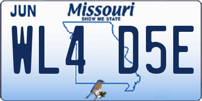 MO license plate WL4D5E