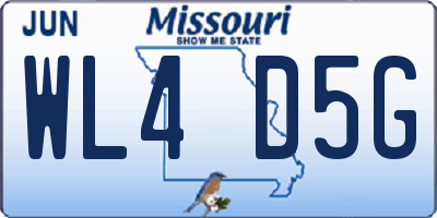 MO license plate WL4D5G
