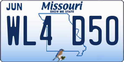 MO license plate WL4D5O
