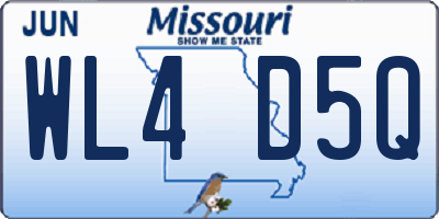 MO license plate WL4D5Q