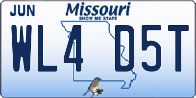 MO license plate WL4D5T