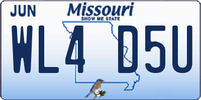 MO license plate WL4D5U