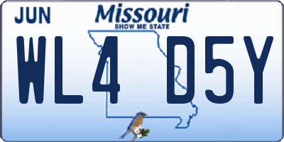 MO license plate WL4D5Y