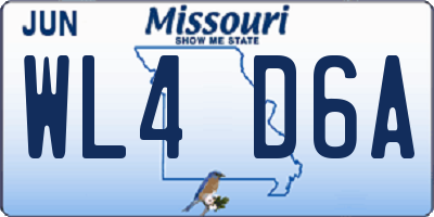 MO license plate WL4D6A