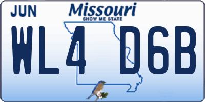 MO license plate WL4D6B