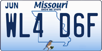 MO license plate WL4D6F