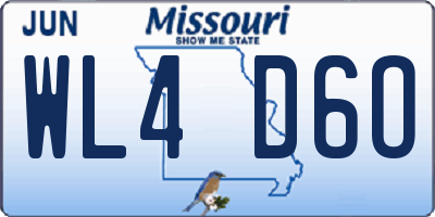 MO license plate WL4D6O