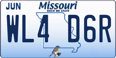 MO license plate WL4D6R