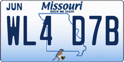 MO license plate WL4D7B
