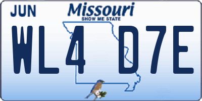 MO license plate WL4D7E