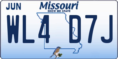 MO license plate WL4D7J
