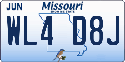 MO license plate WL4D8J