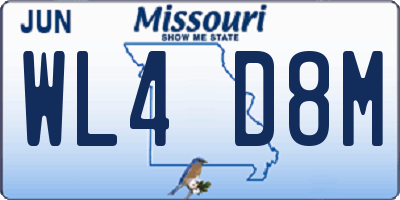 MO license plate WL4D8M