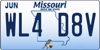 MO license plate WL4D8V