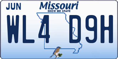 MO license plate WL4D9H