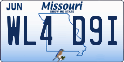 MO license plate WL4D9I