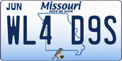 MO license plate WL4D9S