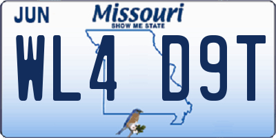 MO license plate WL4D9T