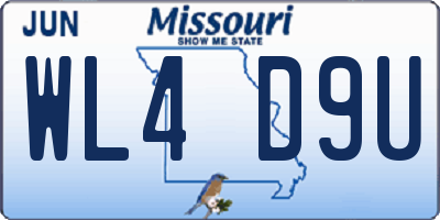 MO license plate WL4D9U