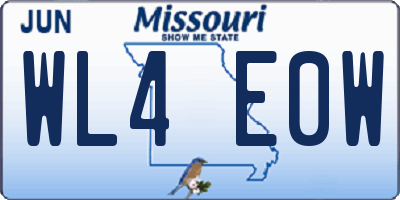 MO license plate WL4E0W