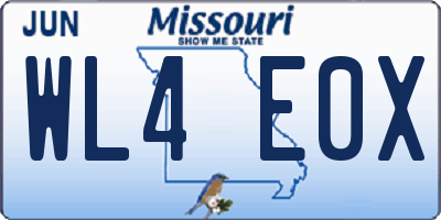MO license plate WL4E0X