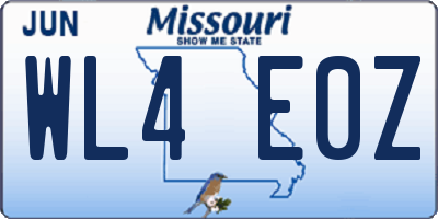MO license plate WL4E0Z