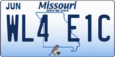 MO license plate WL4E1C