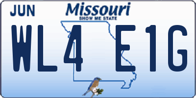 MO license plate WL4E1G