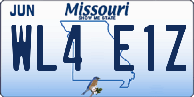 MO license plate WL4E1Z