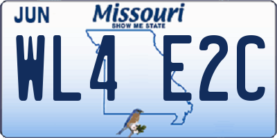 MO license plate WL4E2C