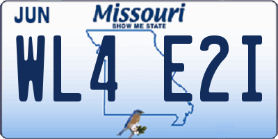 MO license plate WL4E2I