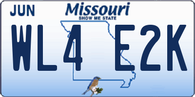 MO license plate WL4E2K