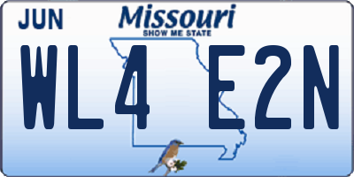 MO license plate WL4E2N
