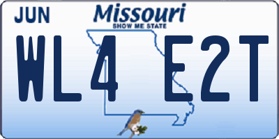 MO license plate WL4E2T
