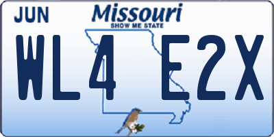 MO license plate WL4E2X