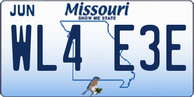 MO license plate WL4E3E