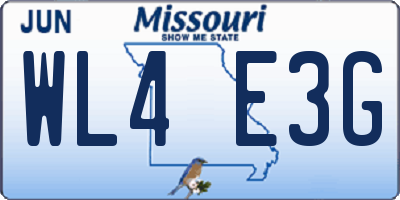MO license plate WL4E3G