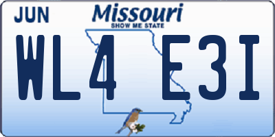 MO license plate WL4E3I