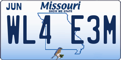 MO license plate WL4E3M