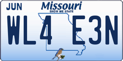 MO license plate WL4E3N