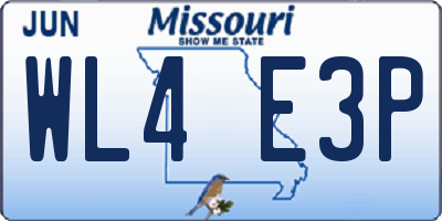 MO license plate WL4E3P