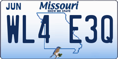 MO license plate WL4E3Q