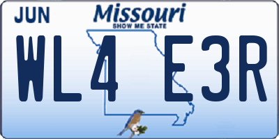 MO license plate WL4E3R
