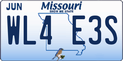 MO license plate WL4E3S