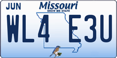 MO license plate WL4E3U